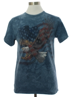 1990's Mens Eagle and Flag Animal T-shirt