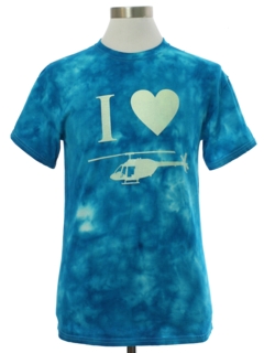 1990's Unisex I Love Helicopters Tie Dye T-shirt