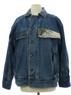 1980's Womens Stone Washed Denim Grunge Jacket
