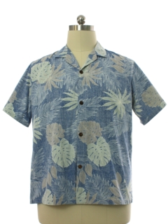 1990's Mens Reverse Print Crisp Cotton Hawaiian Shirt