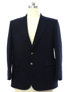 1970's Mens Midnight Blue Disco Blazer Sport Coat Jacket