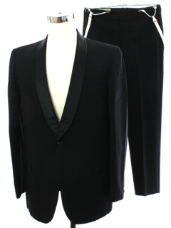 1980's Mens Totally 80s Black Tuxedo Suit