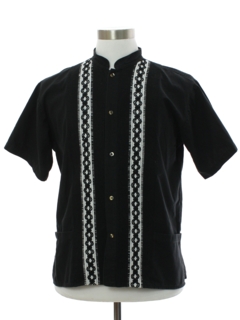 1980's Mens Guayabera Style Club Shirt