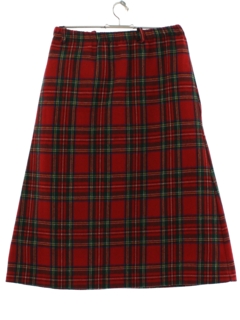 1970's Womens A-Line Plaid Skirt