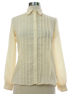 1980's Womens Pleated Secretary Shirt
