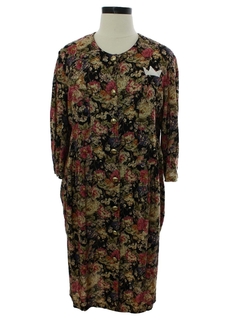 1980's Womens Totally 80s Rayon Librarian Dress