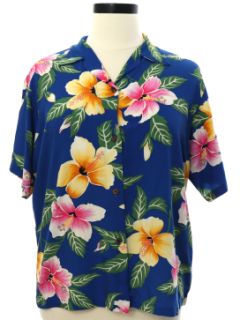 1990's Womens Rayon Hawaiian Shirt