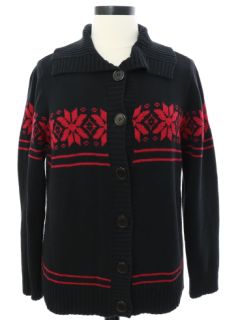 1990's Womens Snowflake Cardigan Sweater