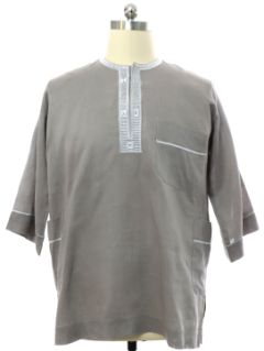 1990's Mens Kaftan Style Tunic Shirt