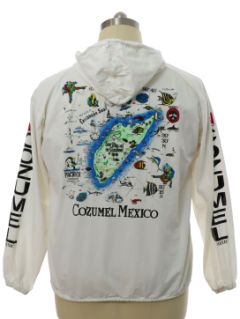 1990's Mens Cozumel Mexico Tourist Cotton Zip Jacket