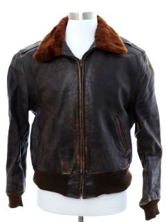 1930's Mens Horsehide Leather Zip Jacket