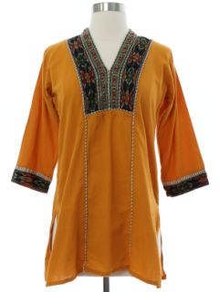 1970's Womens Salwar Kameez Inspired Tunic Shirt