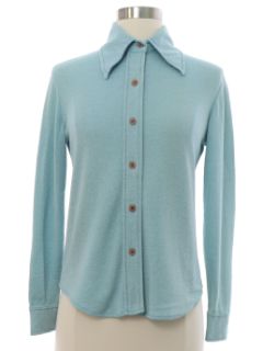 1970's Womens Knit Disco Style Shirt