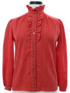 1980's Womens Prairie Style Secretary Shirt