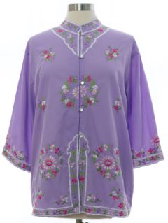 1980's Womens Embroidered Tunic Shirt