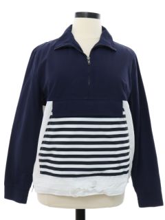 1980's Womens Preppy Pullover Nylon Windbreaker Jacket