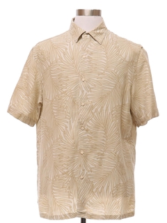 1990's Mens Silk Linen Blend Hawaiian Shirt
