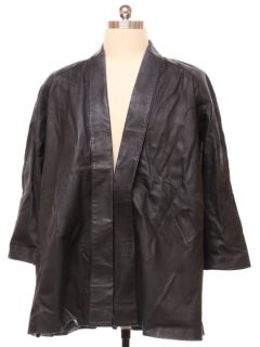 1980's Mens Totally 80s Leather Overcoat Jacket