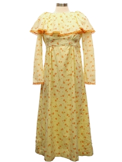 1960's Womens Prairie Style Hippie Dress