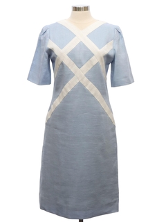 1960's Womens Mod Linen Blend Dress