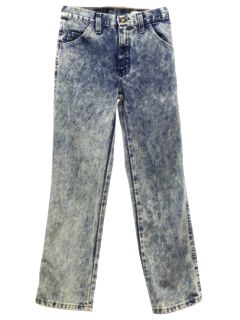 1980's Womens or Girls Acid Washed Denim Jeans Pants