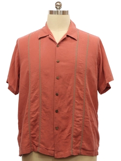 1990's Mens Linen Silk Blend Sport Shirt