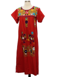 1970's Womens Huipil Style Dress