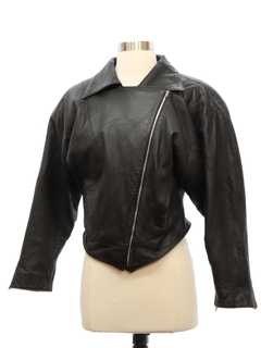 1990's Womens Leather Motorcycle Style Jacket