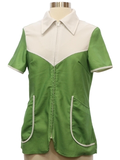 1960's Womens Mod Brady Bunch of Waitress Style Shirt