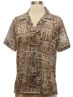 1970's Womens Semi Sheer Hawaiian Shirt