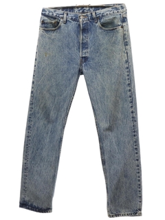 1980's Mens Grunge 501s Acid Washed Denim Jeans Pants
