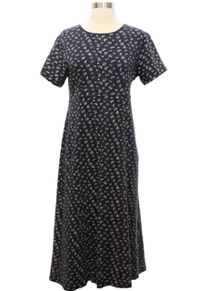 1990's Womens A-Line Knit Maxi Dress