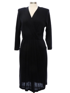 1980's Womens Black Knit Dress