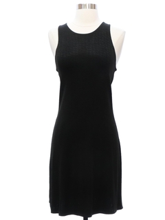1980's Womens Stretchy Little Black Dress