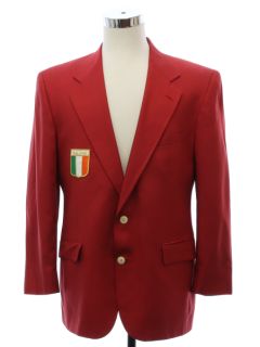 1980's Mens Ireland Patch Preppy Blazer Sport Coat Jacket