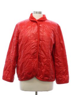 1980's Womens Totally 80s Wet Look Nylon Jacket