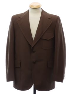 1970's Mens Brown Disco Blazer Sport Coat Jacket