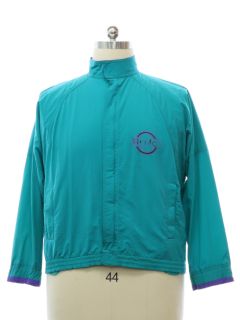 1980's Mens Blue Ice Windbreaker Zip Jacket