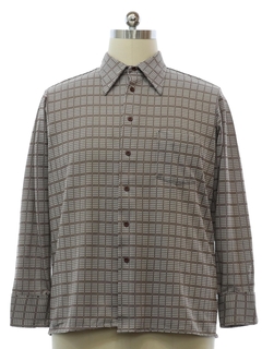 1970's Mens Print Disco Style Knit Shirt