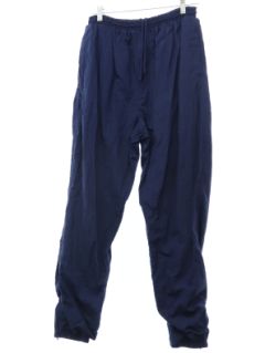 1990's Womens Dark Blue Nylon Track Pants