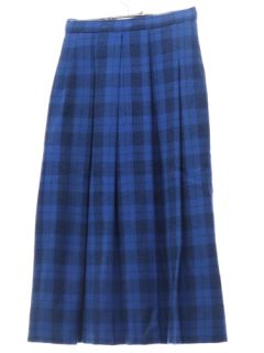 1960's Womens Plaid Wool Skirt