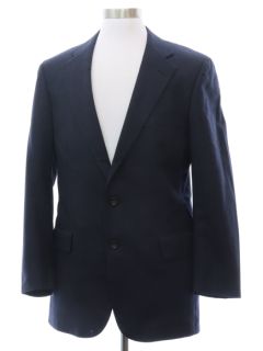 1980's Mens Dark Blue Wool Chaps by Ralph Lauren Blazer Style Sport Coat Jacket