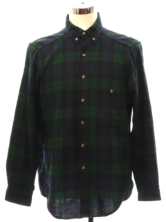 1980's Mens Woolrich Wool Blend Plaid Flannel Shirt