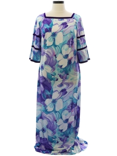 1970's Womens Kiyomi for Liberty House Hawaiian Maxi Dress