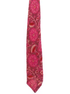 1960's Mens Mod Op-Art Pow Flower Wide Necktie