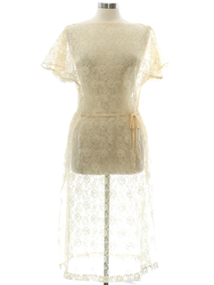 1960's Womens Sheer Lace Over Dress