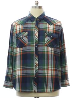 1990's Mens Roebuck Flannel Western Shirt
