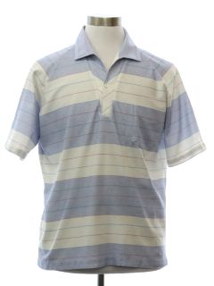 1980's Mens Totally 80s Mervyns Knit Polo Shirt