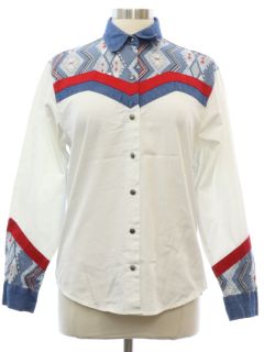 1980's Womens Rodeo Style Wrangler Silver Lake Western Shirt