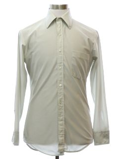 1970's Mens Solid Shiny Nylon Disco Shirt